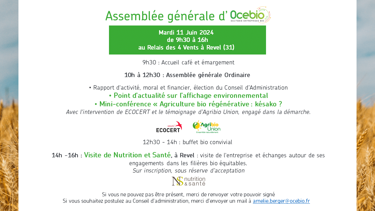 Assemblée Générale Ocebio 1